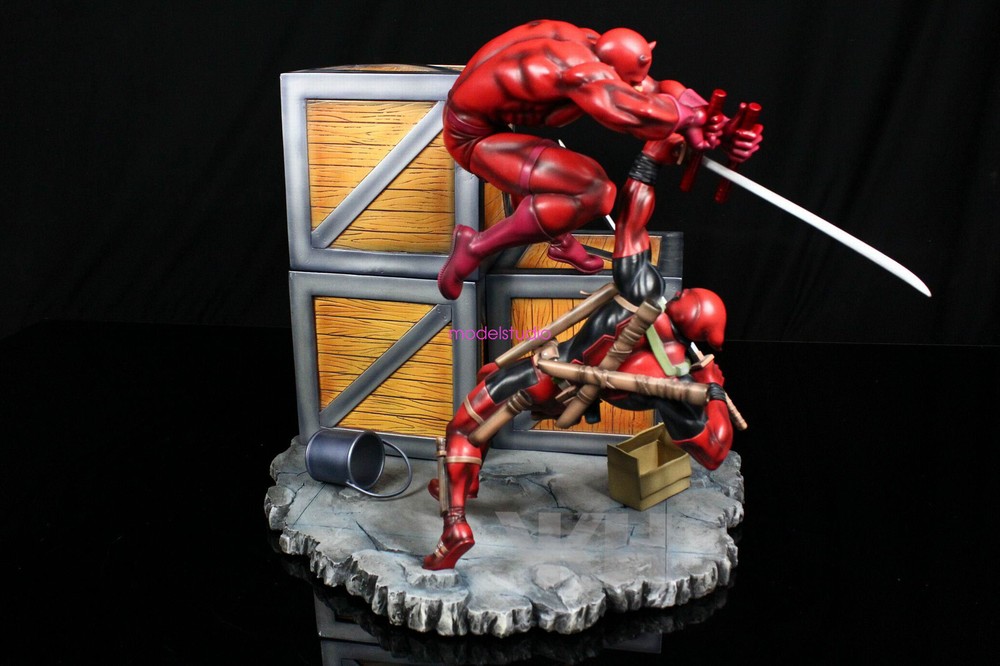 VKH Studio Daredevil vs Deadpool Painted Resin Statue Available Now