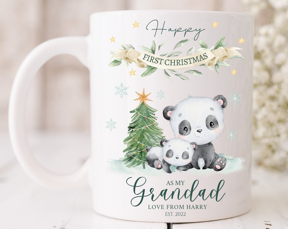 Grandad First Christmas Mug Gift for Grandpa First Xmas 2022 Design