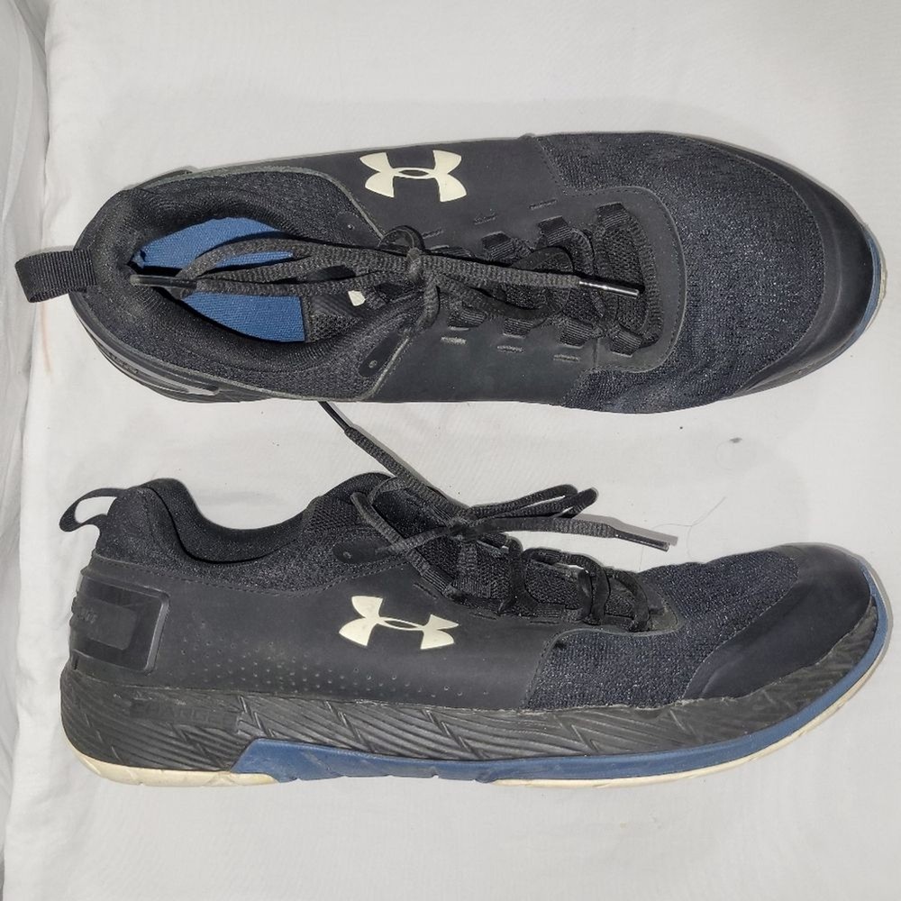 Under Armour Mens Commit Running Shoes Size 14 in Black Blue