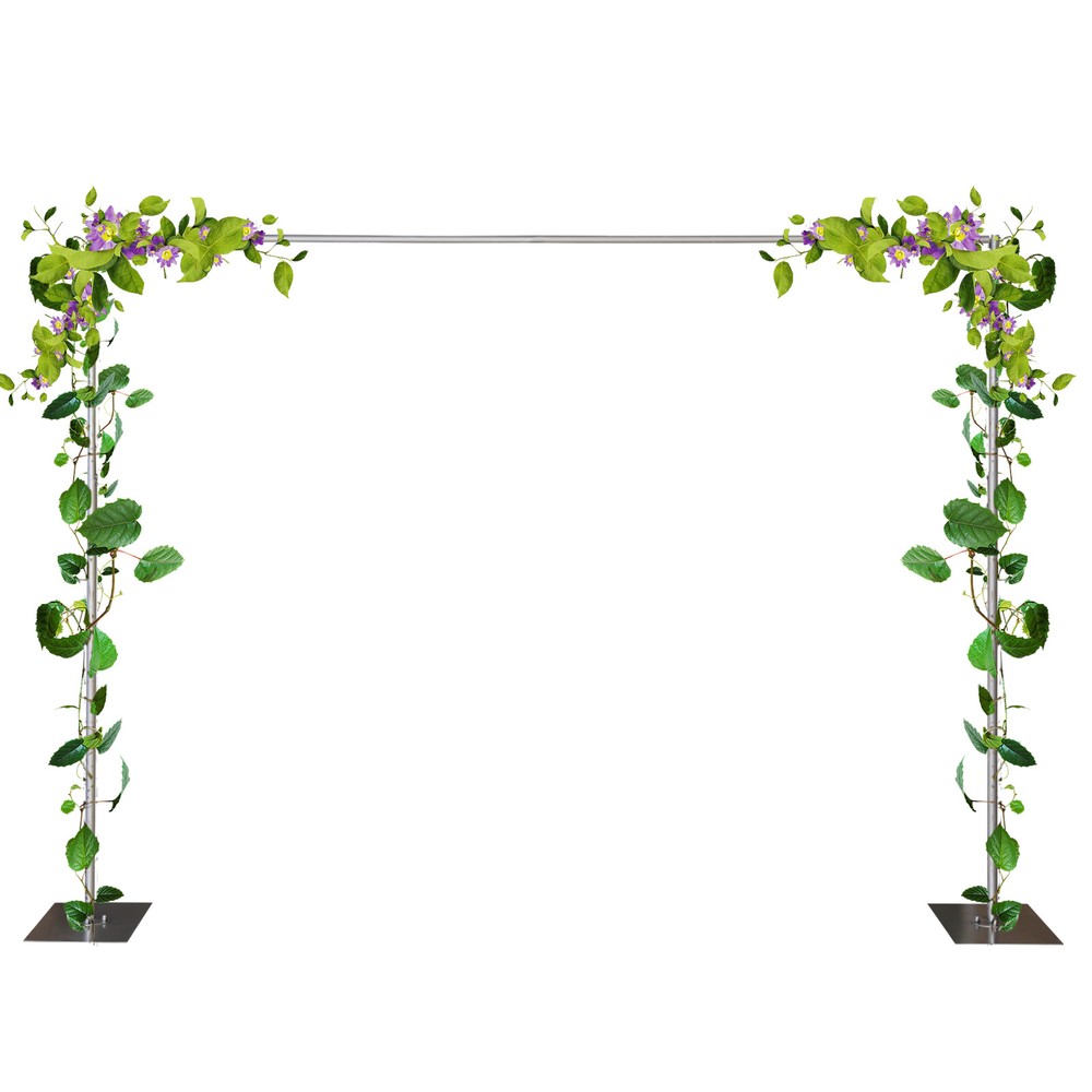 Heavy Duty Pipe Drape Kit Backdrop Support w/ Metal Steel Base-Height Adjustable