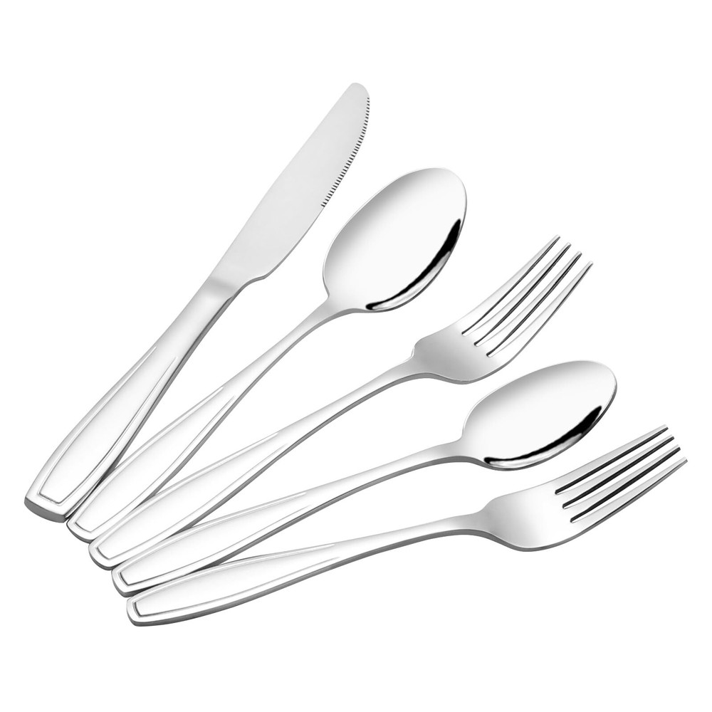 40-Piece Silverware Set for 8, Stainless Steel Flatware Cutlery Set for Home ...