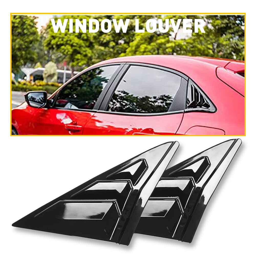 2Pcs For 2016-2020 Civic Honda Car Side Quarter Window Vent Louver Shutter Cover