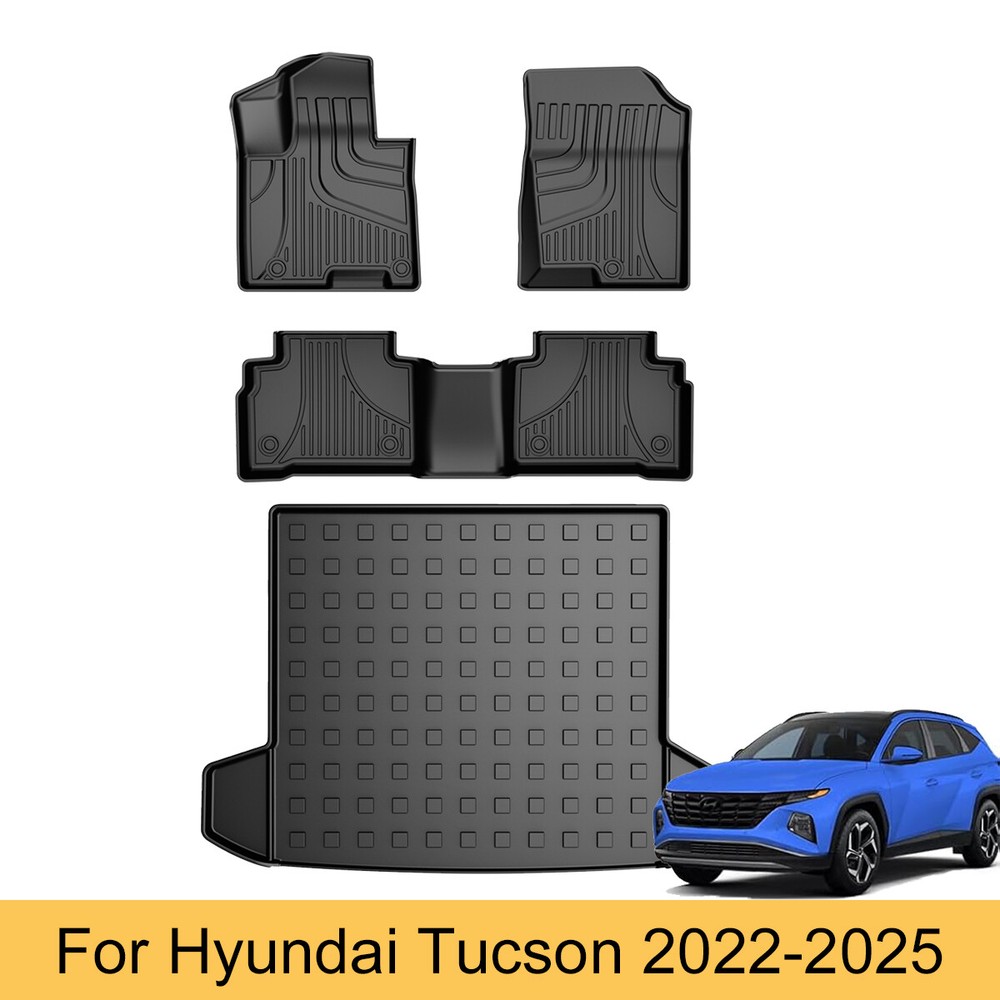 2022-2025 Hyundai Tucson All-Weather TPE Rubber Floor Mats & Cargo Liner