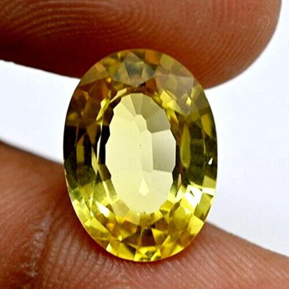 Natural 10-12 Ct Certified Yellow Sapphire Oval Cut Loose Gemstone