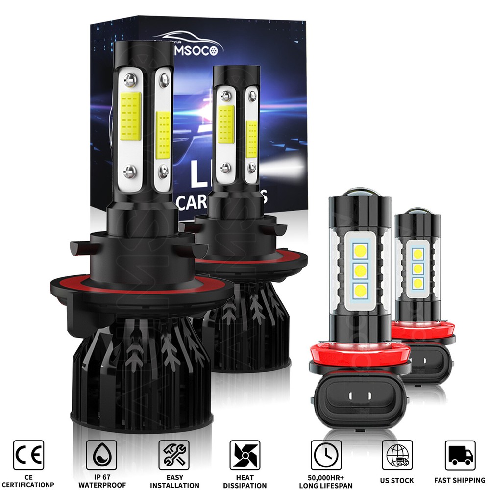 4X For Jeep Renegade 2015-2018 Combo LED Headlight Fog Light Bulbs White
