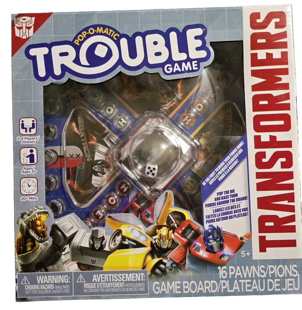 Brand New Sealed Transformers Trouble Board Game Pop-O-Matic Universal Hasbro