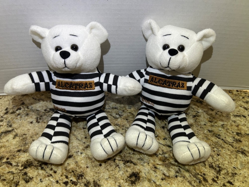 ALCATRAZ TWIN TEDDY PLUSH BEARS STUFFED TOYS