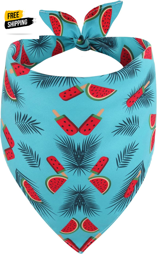 Dog Bandanas Summer Xlarge-1Pcs Washable Dog Scarf Triangle Adjustable Puppy Ban