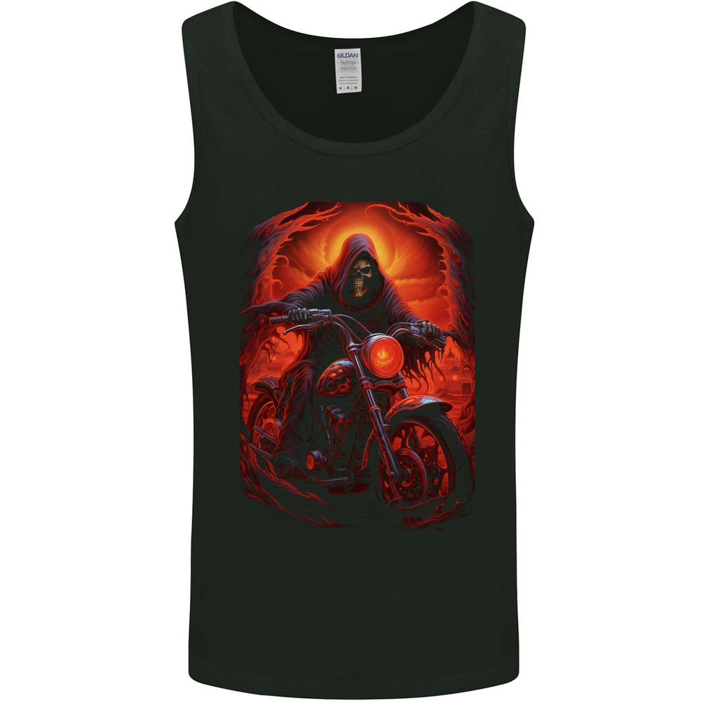Skull Biker Motorcycle Motorbike Grim Reaper 18 Mens Vest Tank Top