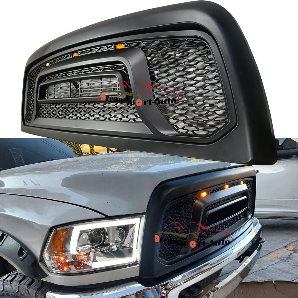 Front Grille For Dodge Ram 2010-2019 2500 Big Horn Grill w/LED & Letters