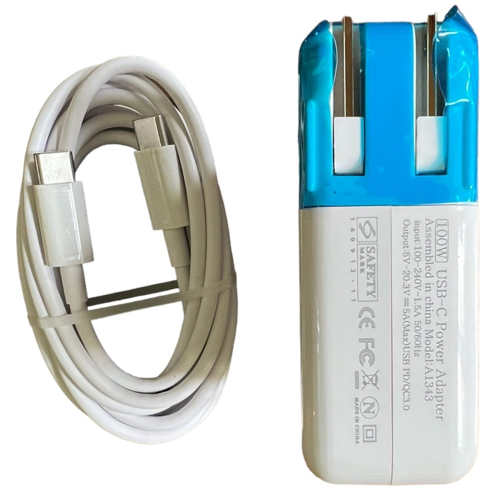 100W USB-C Power Adapter A1343 in:100~240V-1.5A 50/60Hz for Apple's Replacement