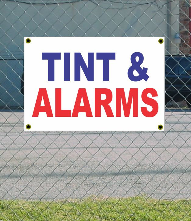 2x3 Tint and Alarms Sign in Red White Blue New Discount Size and Price