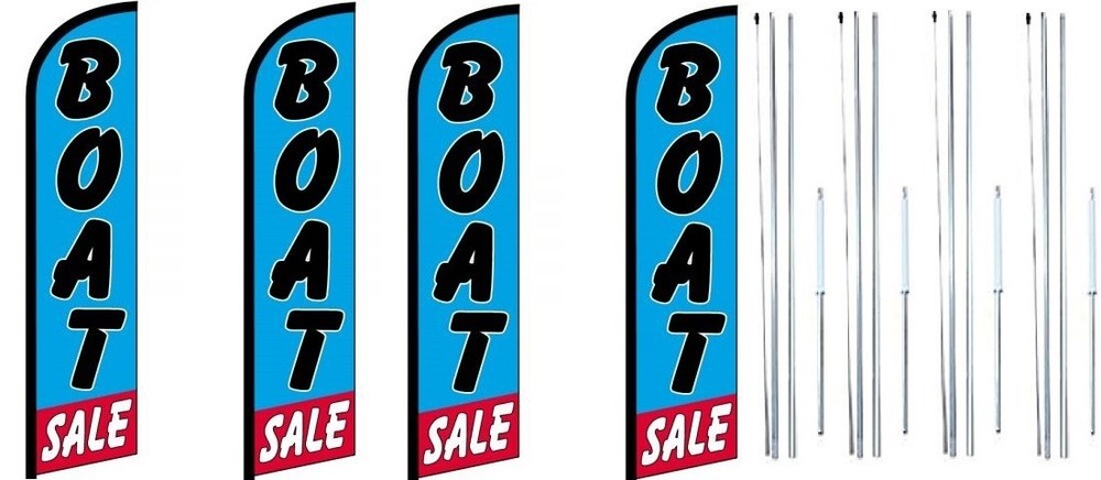 Boat Sale Windless Flag With Complete Hybrid Pole set- 4 pack