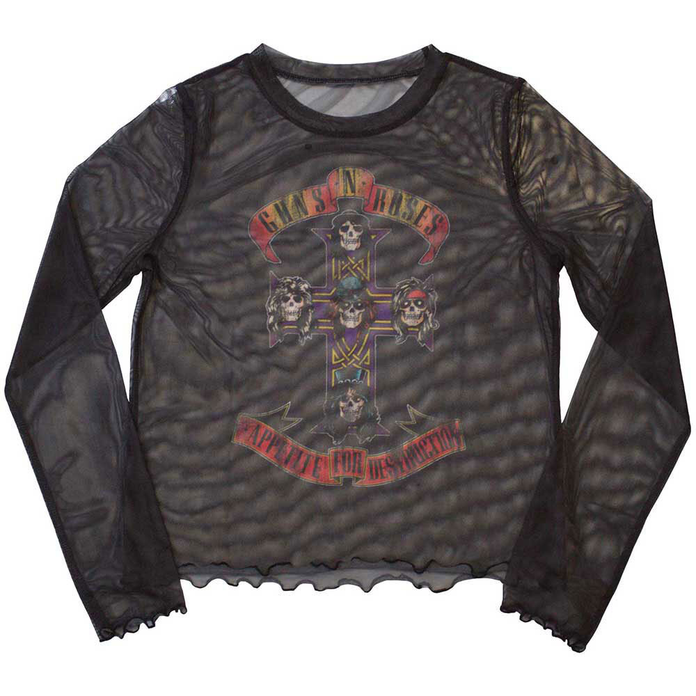 Guns N' Roses Appetite For Destruction Long Sleeve Mesh Crop Top