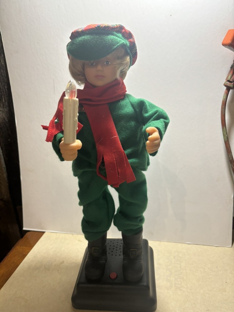 VTG HTF Gemmy North Pole Animated Christmas Kid in Box 1995 Great Condition