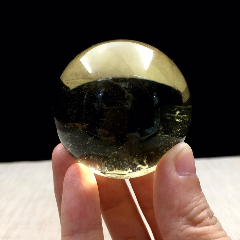 190g Natural Citrine Quartz Sphere Crystal Ball for Reiki Healing, Chakra Balance, Meditation, and Decorative Gift, 51mm Diameter