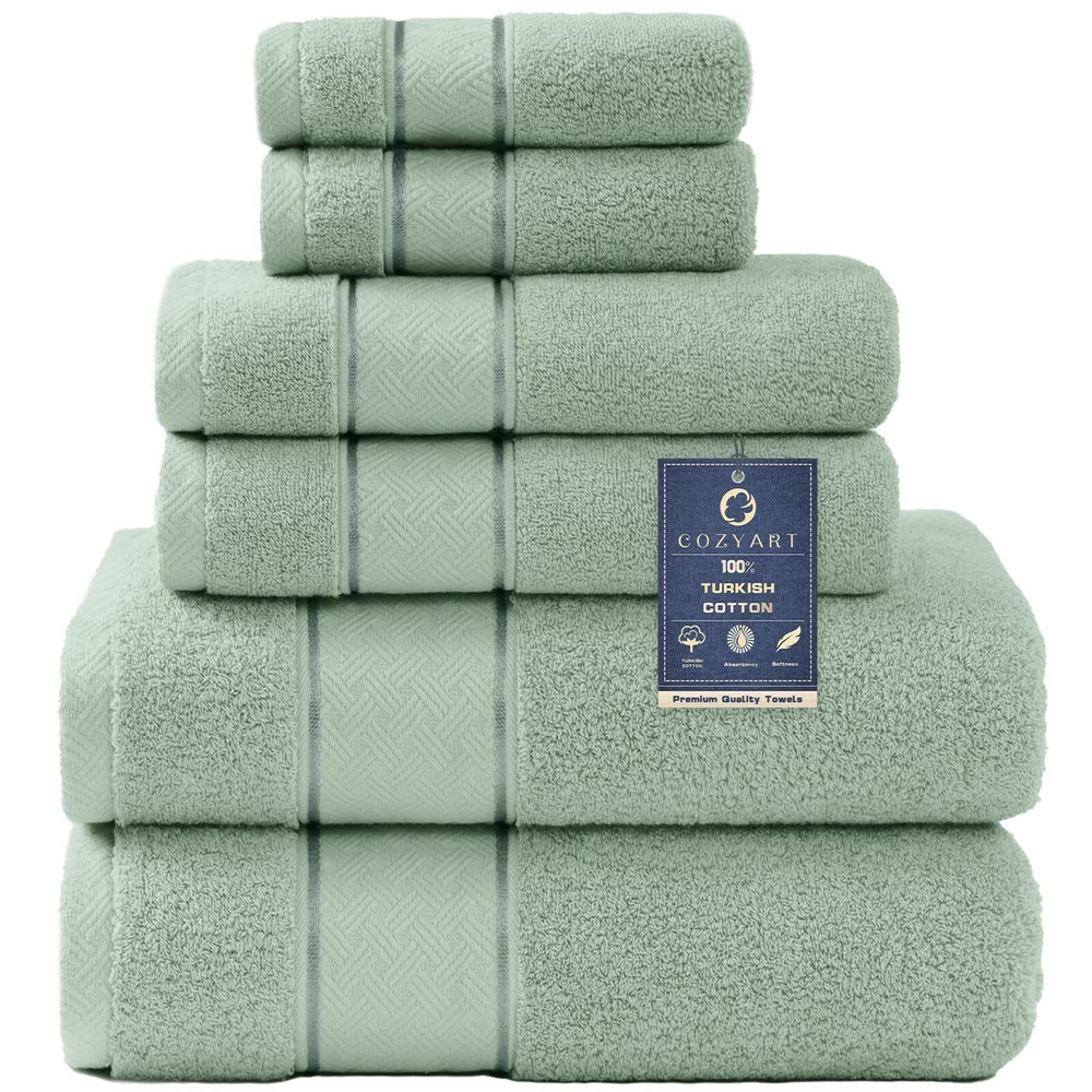 Luxury 6-Piece Turkish Cotton Bath Towel Set - Ultra Soft & Absorbent  