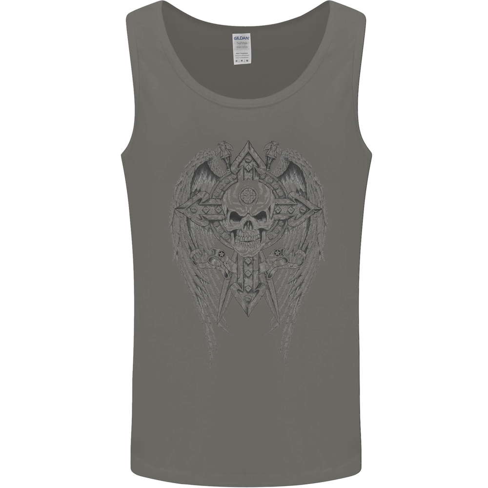 Skull Wings Viking Gothic  Wings Gym Biker Mens Vest Tank Top