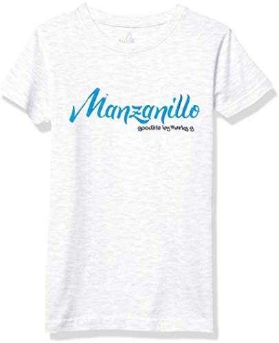 Marky G Apparel Girls' Printed Manzanillo Graphic Fine Jersey T-Shirt Ash Size