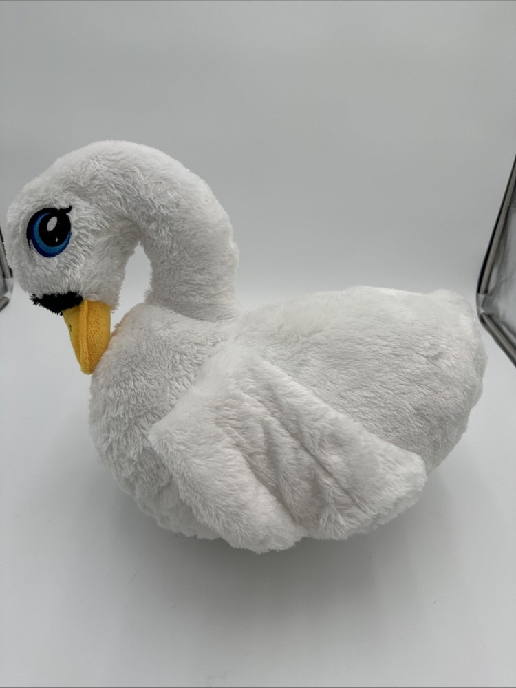 Large Goffa International Duck Swan Goose White Blue Eyes Plush Pillow 18”