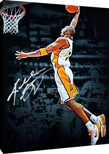 Floating Canvas Wall Art: Kobe Bryant Dunk Los Angeles Lakers Autograph Print