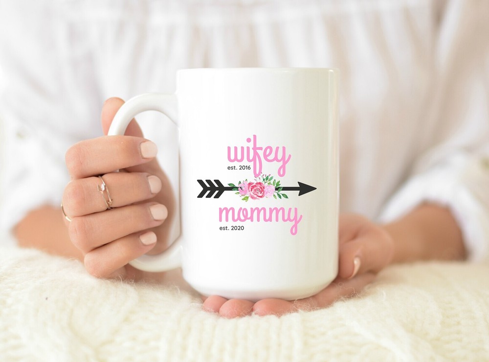 Wifey And Mommy Coffee Mug New Mom Gift Pregnancy Reveal Mug Baby Announcement
