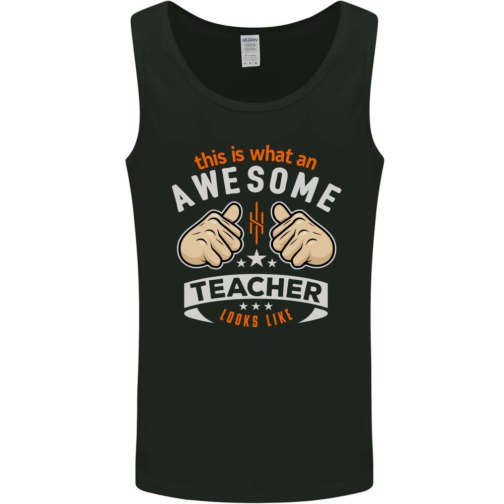 Awesome Teacher Looks Like Teaching Funny Mens Vest Tank Top