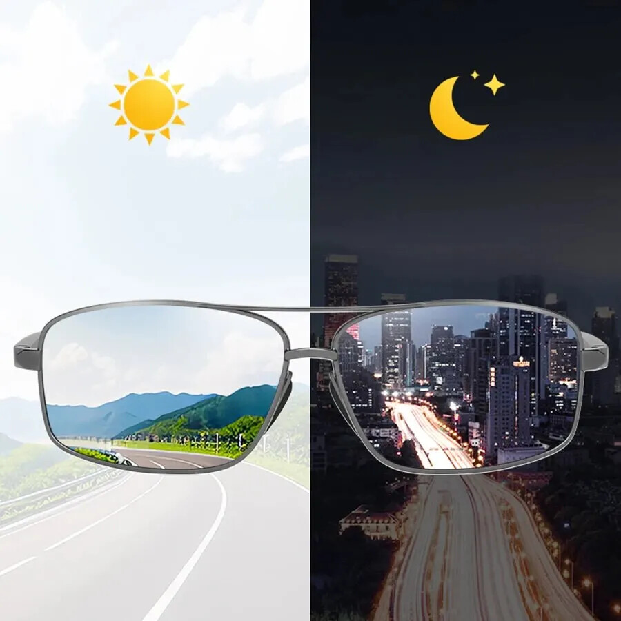 Photochromic Polarized Sunglasses for Men Women Driving Lenses