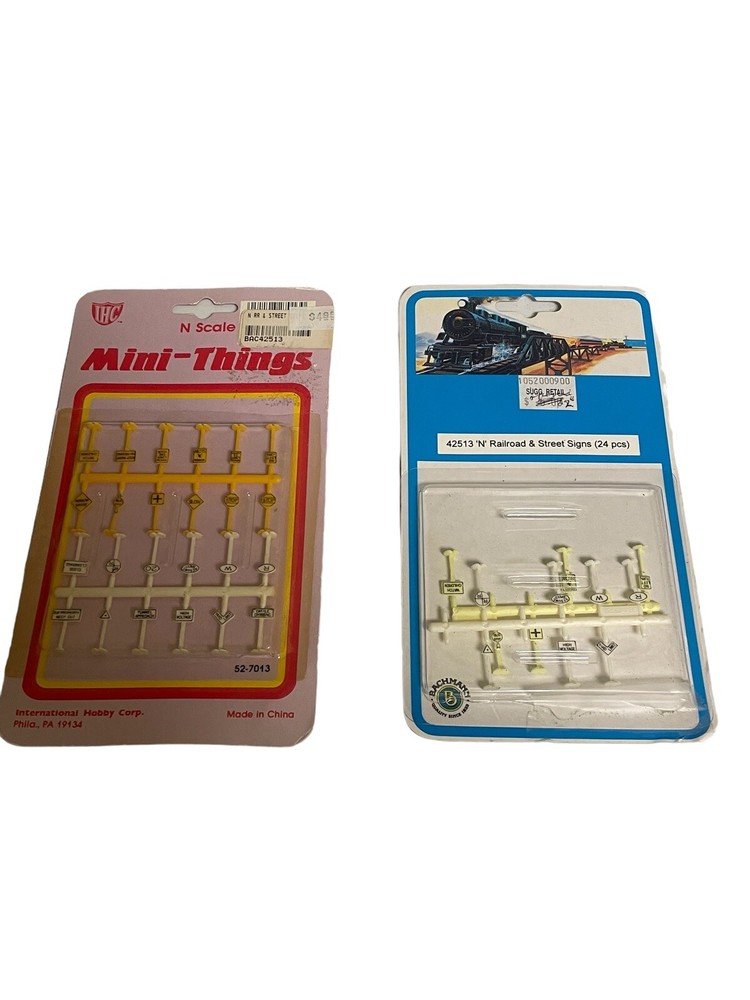 N Scale Model Railroad  Signs 1 Incomplete Card Bachmann 1 Card IHC 36 Pieces