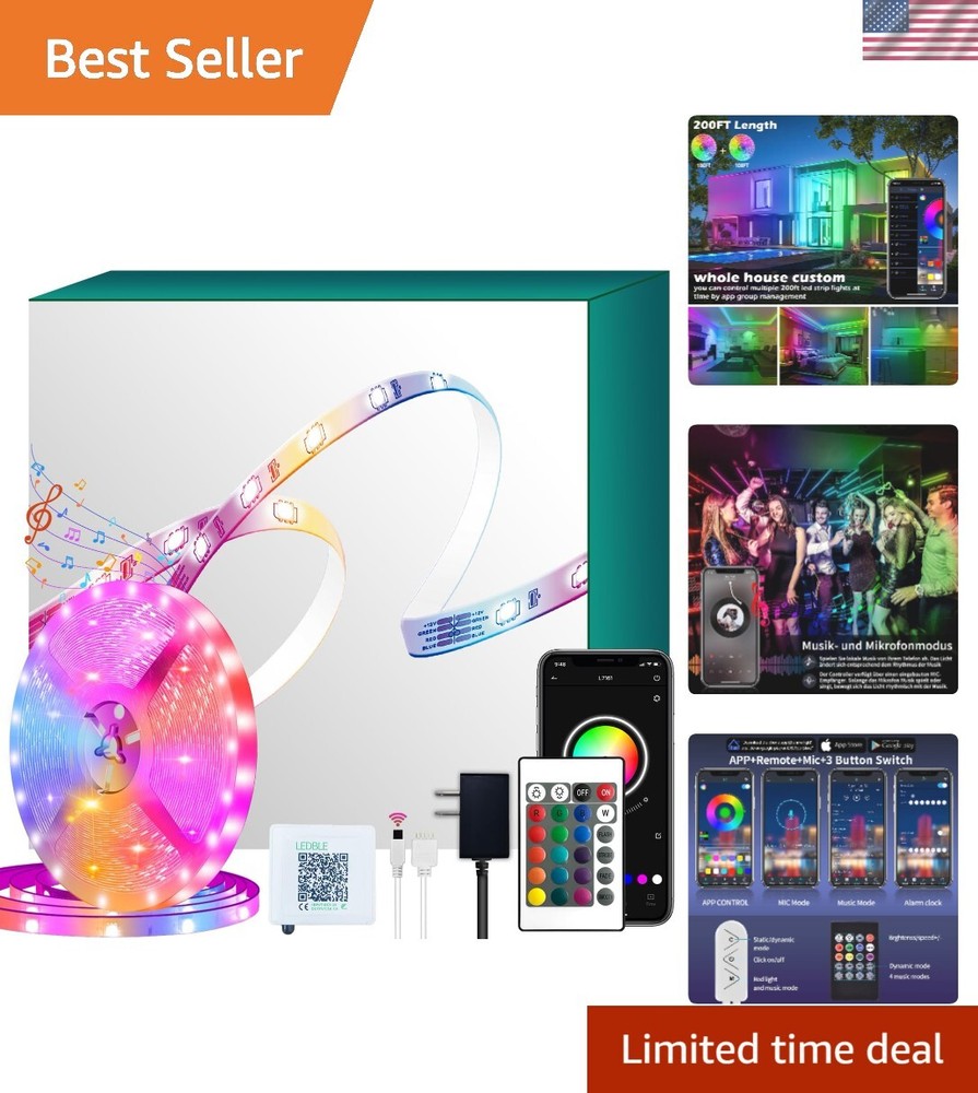 200ft Led Strip Lights2 Rolls of 100ft led Lights Ultra Long Led Light Strip ...