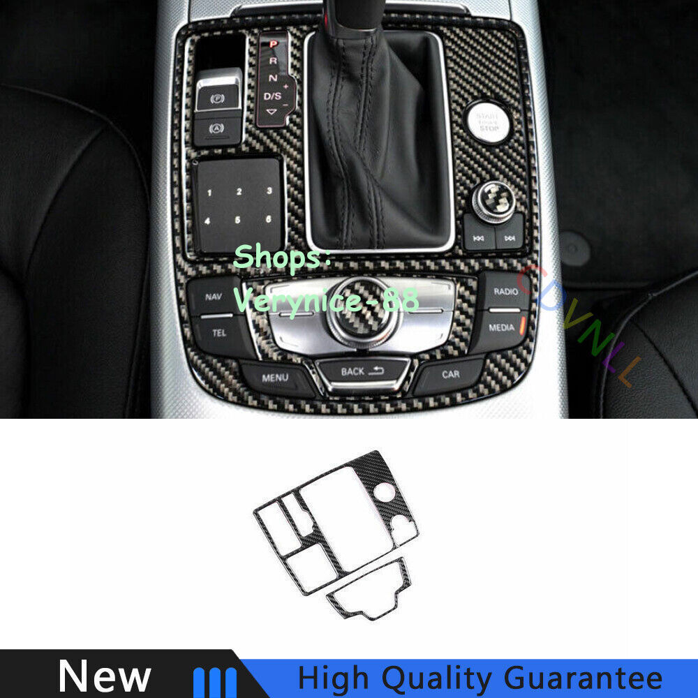 For Audi A6 A7 2012-2018 Real Carbon Fiber Middle Console Gear Shift Frame Trim