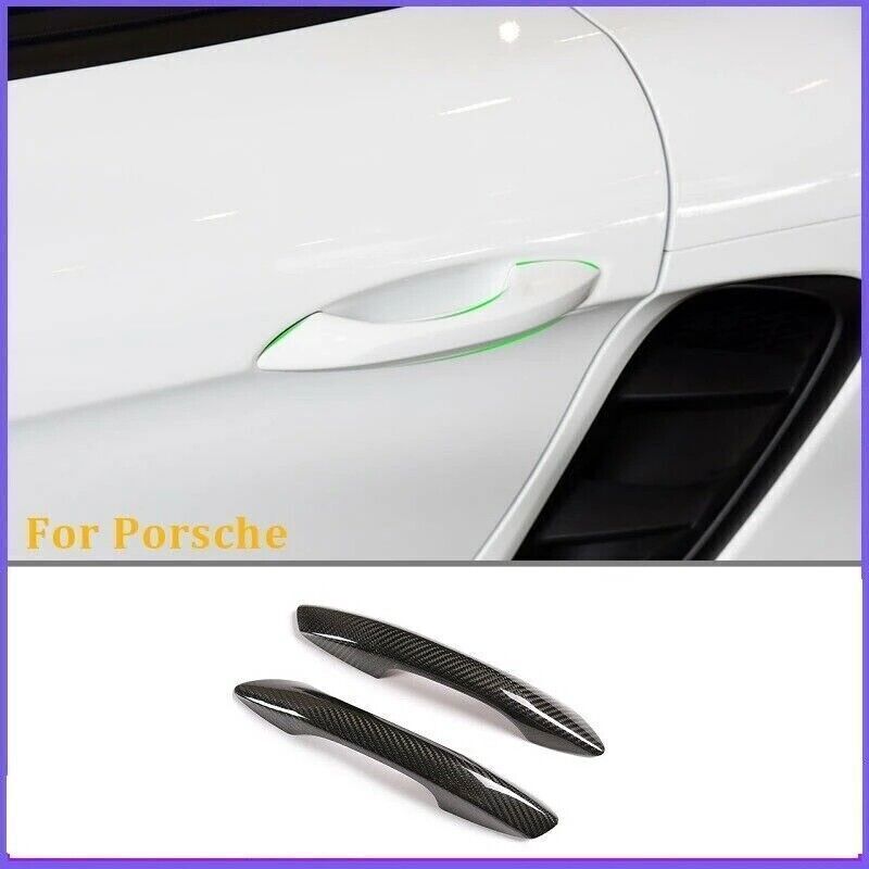 Upgrade Your Porsche 718 or 911 with Dry Carbon Fiber Door Handle Trim Covers 2012-2021