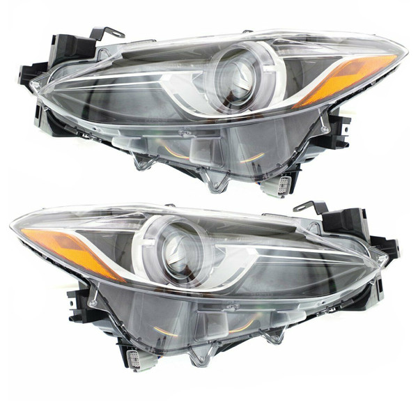 For 14-18 Mazda3 HID Headlight w/o Auto Leveling w/o Bulb & Ballast 2Pc SET PAIR