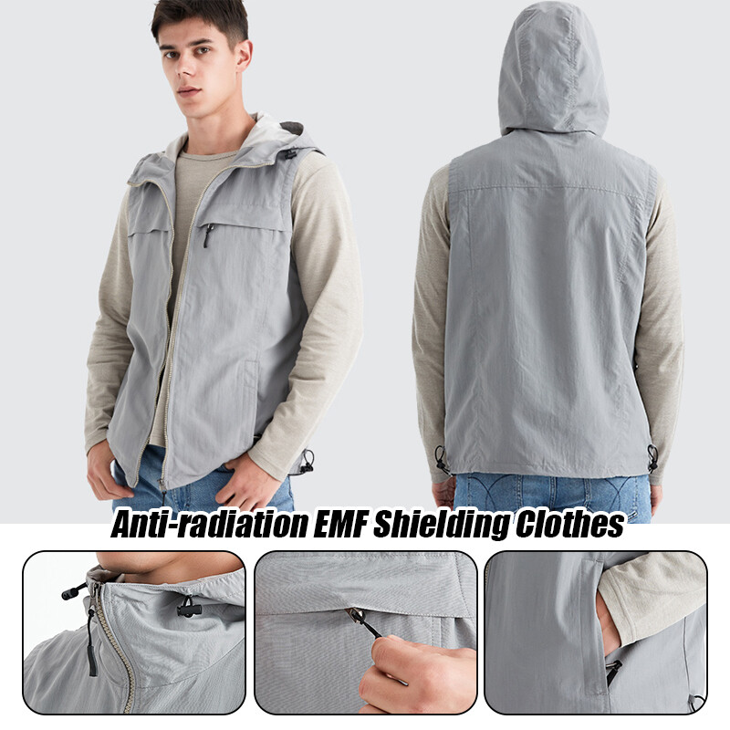 Unisex Electromagnetic Radiation Protective Hooded Vest RF EMF Shielding Clothes