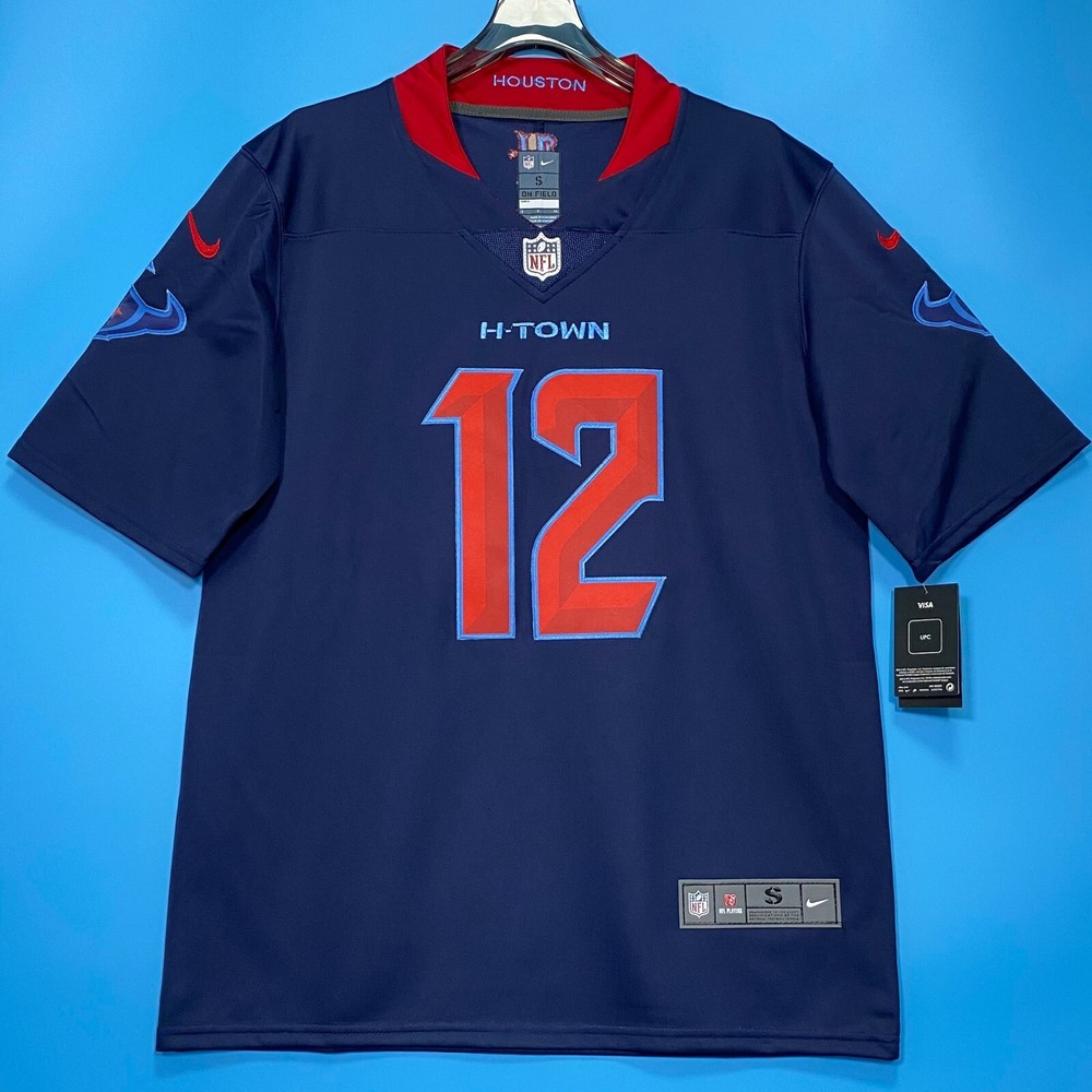 Nico Collins #12 Rugby Jersey Embroidered Dark Blue New