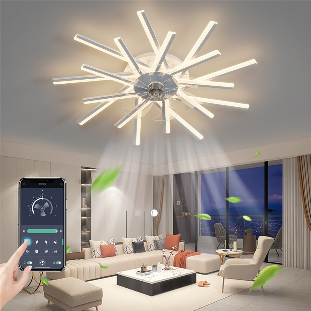 Dimmable LED Ceiling Fan with Remote Control and 6 Speeds  