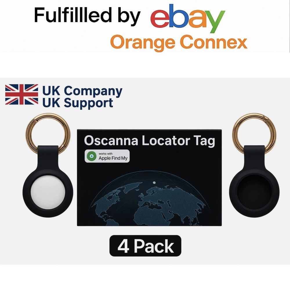 4‑Pack Oscanna 2025 Air Tracker Tag  For Apple Find My +Silicone Keyring