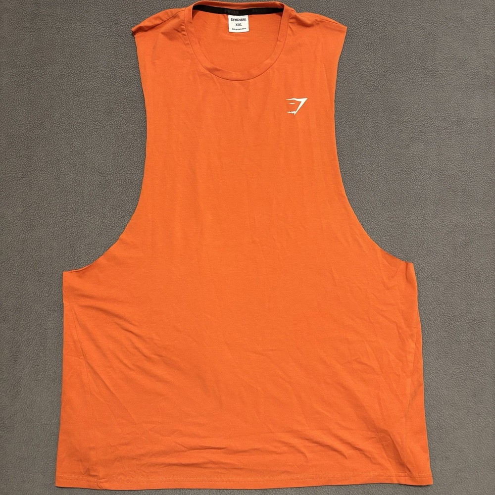 Gymshark Tank Top Men's 3XL Orange Round Neck Sleeveless Athletic Muscle Shirt