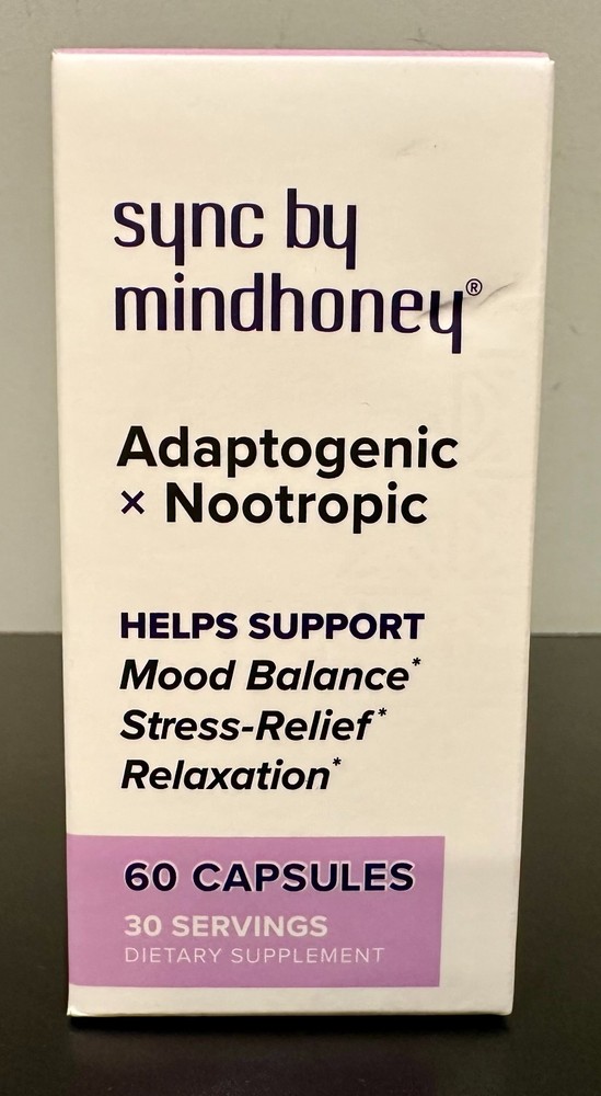 Mindhoney Sync Adaptogenic Supplement 60 Caps Premium All-in-One Blend Best by 08/26
