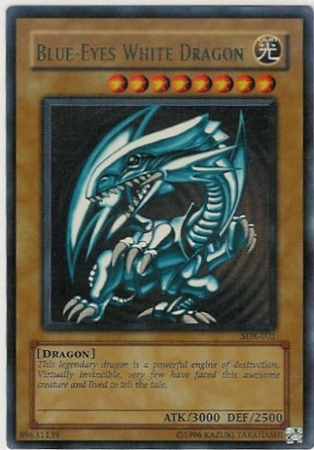 Damaged English Yu Gi Oh Blue-Eyes White Dragon SDK-001 Ultra Rare Unlimited