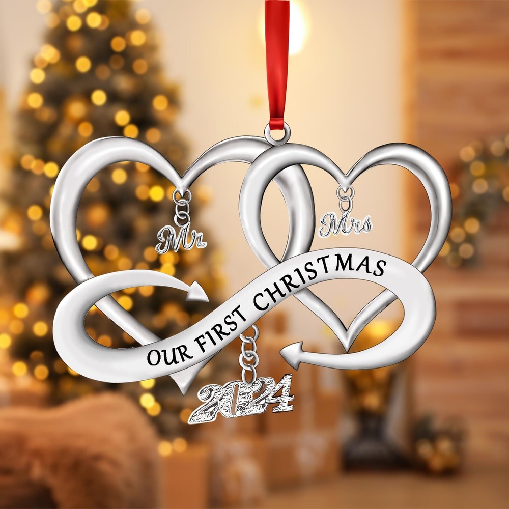Our First Christmas as Mr & Mrs Ornament 2024 Christmas Decoration, Married 2...