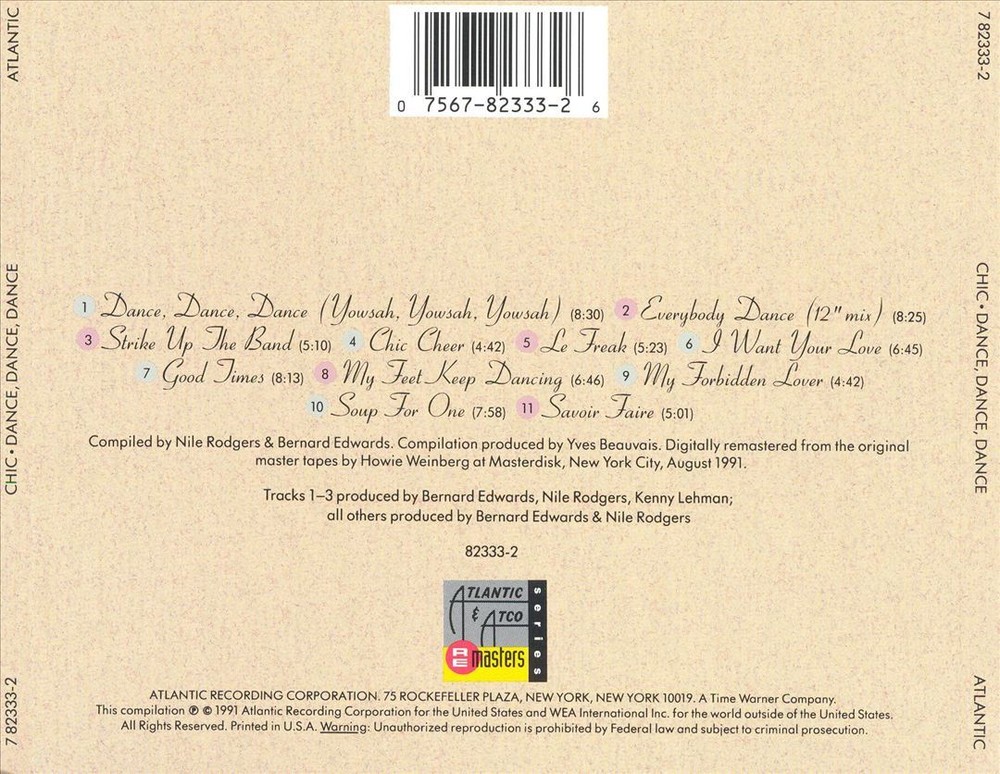 CHIC DANCE, DANCE, DANCE: THE BEST OF CHIC NEW CD