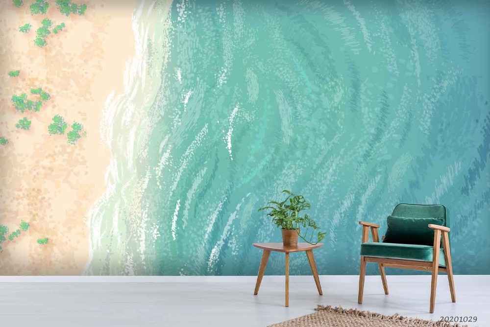 3D Sea Beach Illustration Wall Murals Wallpaper Murals Wall Sticker