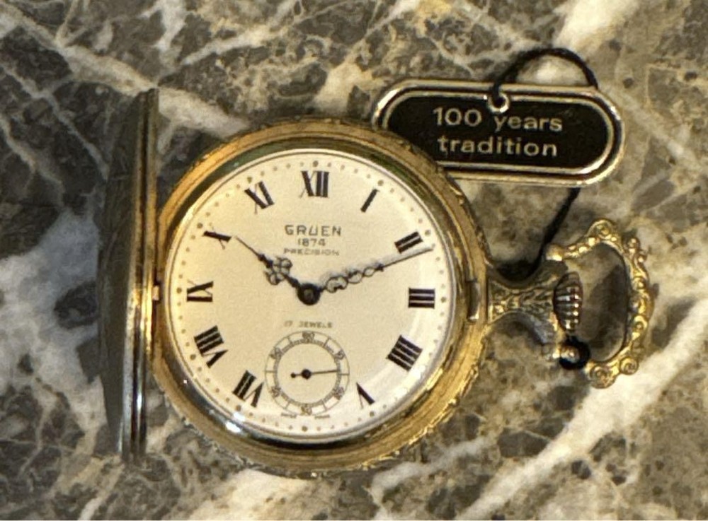 Gruen Pocket Watch, Hand-Winding Type, Working Product