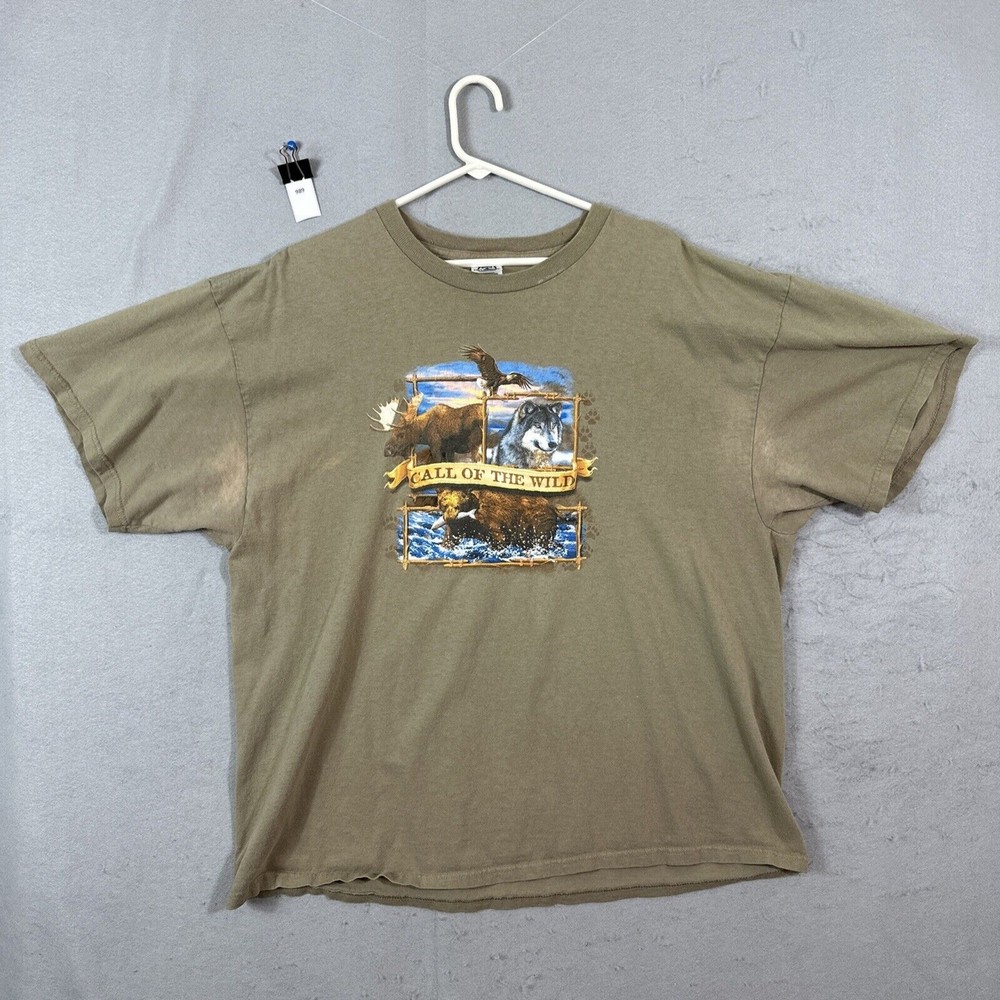 Vintage Alaska Call Of The Wild 2XL Shirt Featuring Grizzly Bear Moose Wolf Delta Design