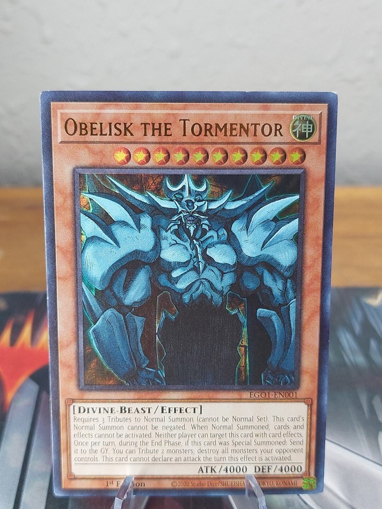 Yugioh Obelisk the Tormentor EG01-EN001 Ultra Rare 1st Edition LP to NM