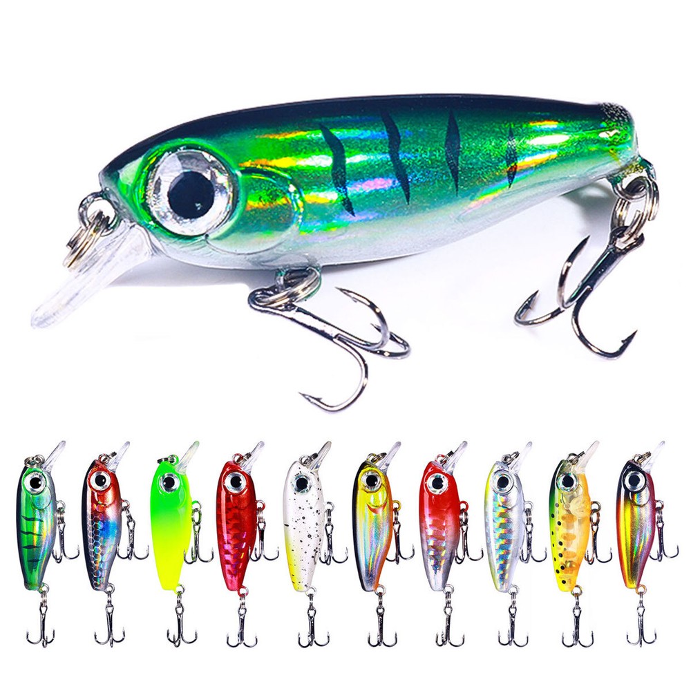 10PCS Minnow Fishing Bait 2.8g/3.8cm Hard Lure Crankbait Bass Tackle Wobbler Set