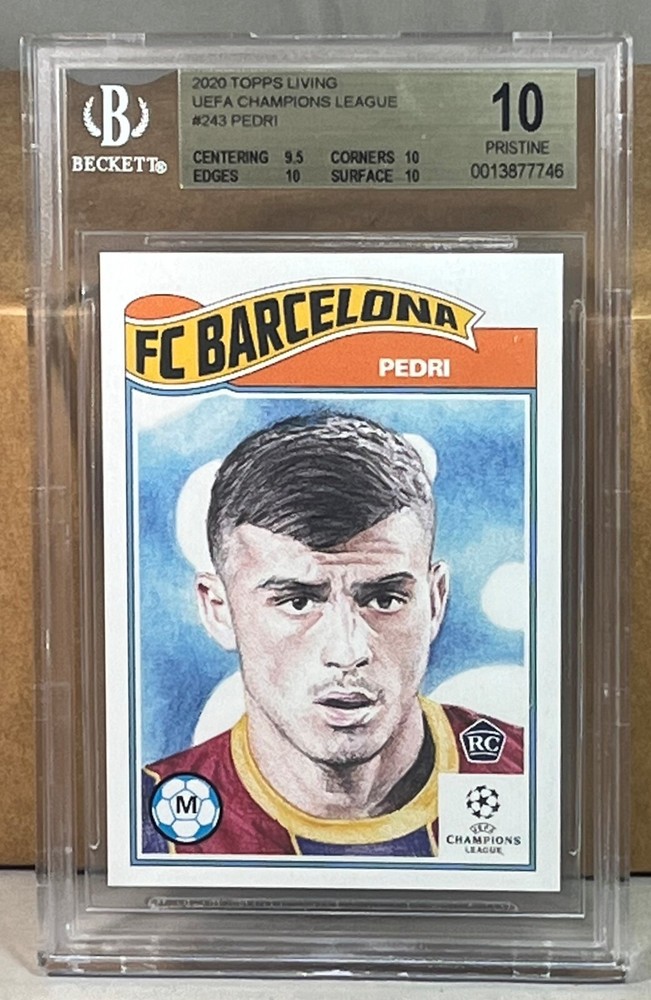 2020 Topps Living UEFA #243 Pedri BGS 10 Pristine FC Barcelona Rookie Card