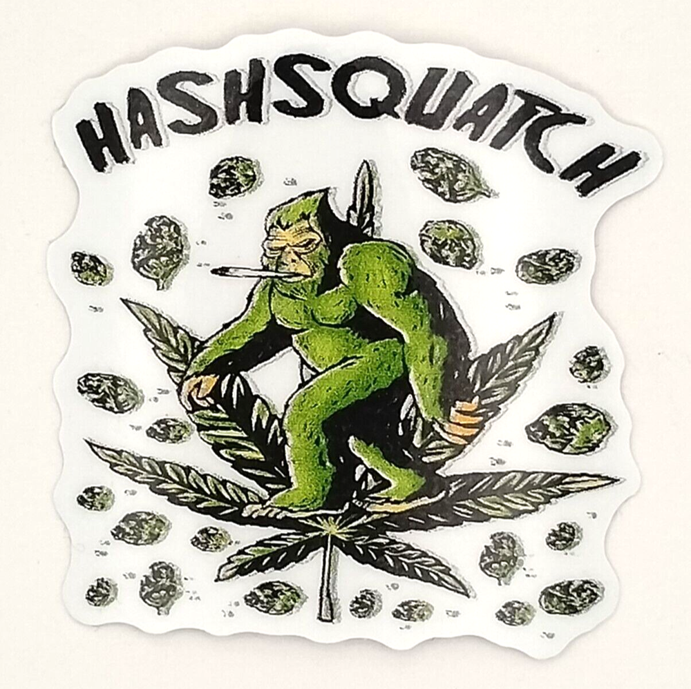 Hashsquatch 420 Cannabis Sticker UV Safe Weatherproof Vinyl Ganja Marijuana
