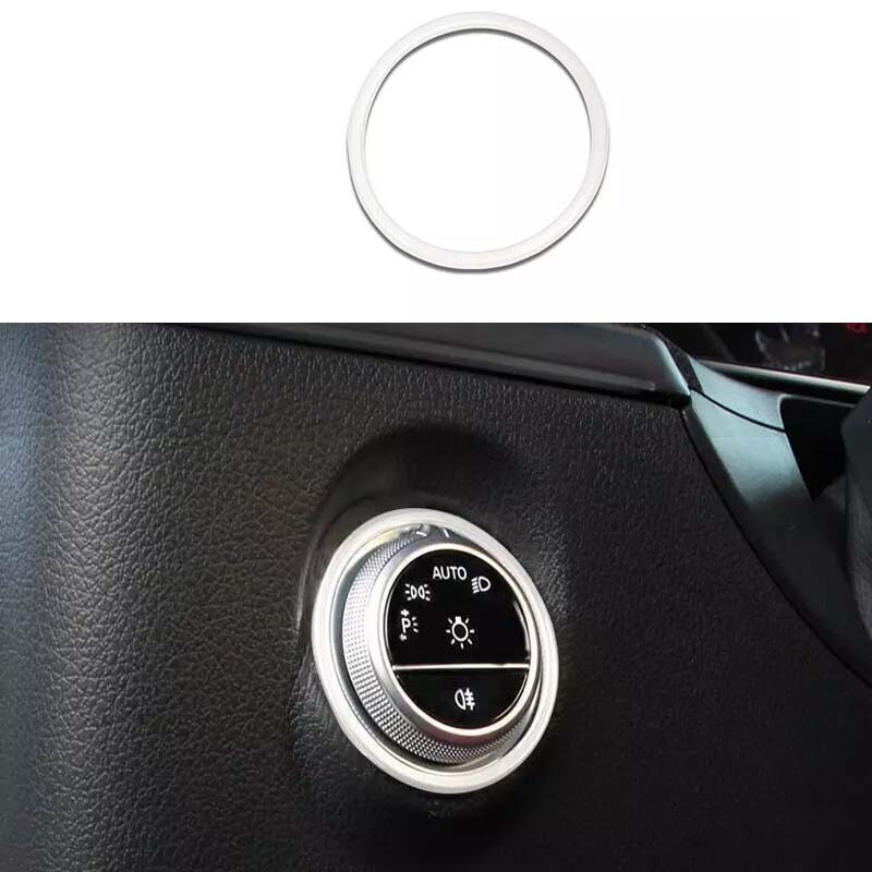 Headlight Switch Control For Benz C-Class W206 2022-23 Silver Steel Button Ring